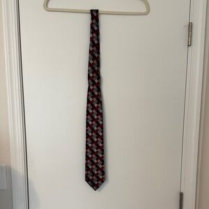 Geoffrey Beene Red and Black Patterned Tie